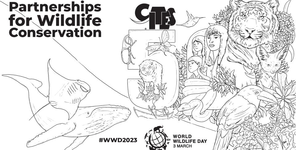 CITES WWD23 Colouring template